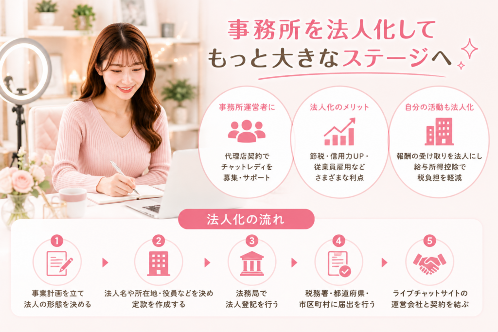事務所を法人化して起業する道もある