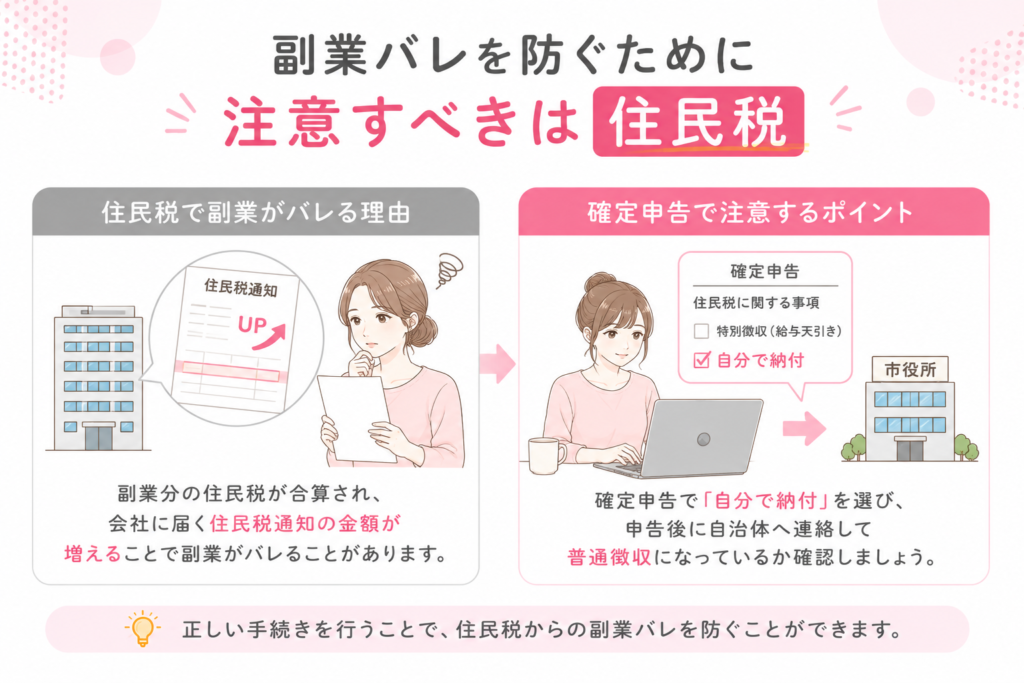 副業バレを防ぐために注意すべきは住民税