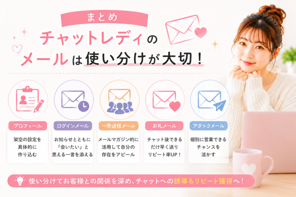 チャットレディのメールは使い分けが大切