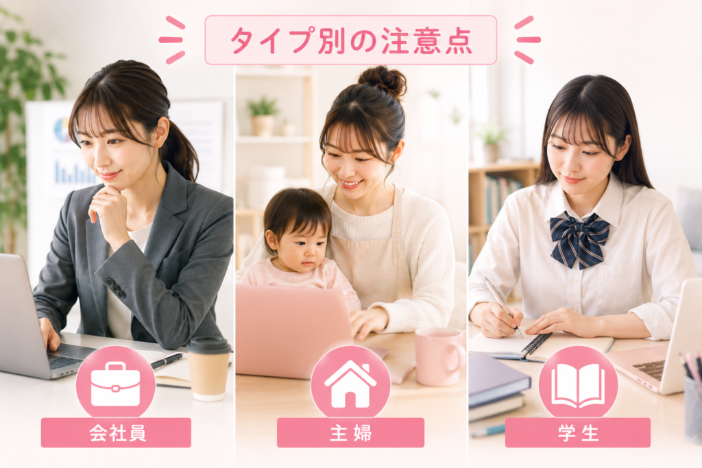 タイプ別の注意点