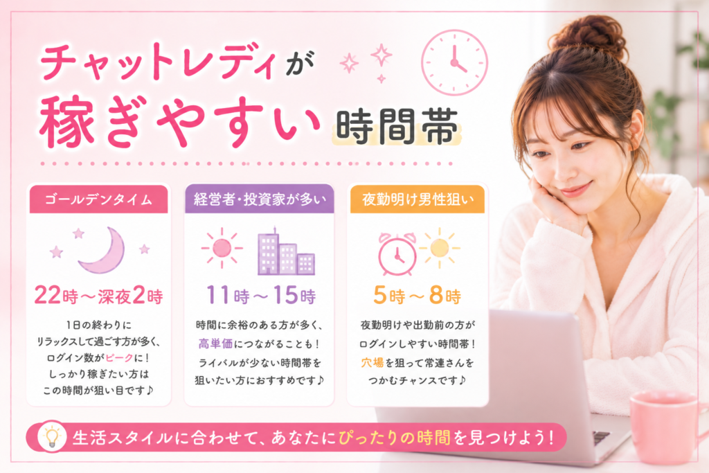 チャットレディが稼ぎやすい時間帯