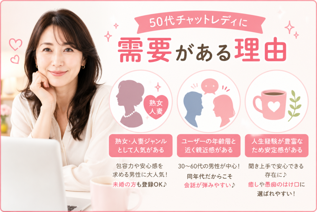 50代チャットレディに需要がある理由