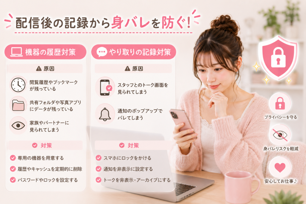 配信後の記録から身バレを防ぐ