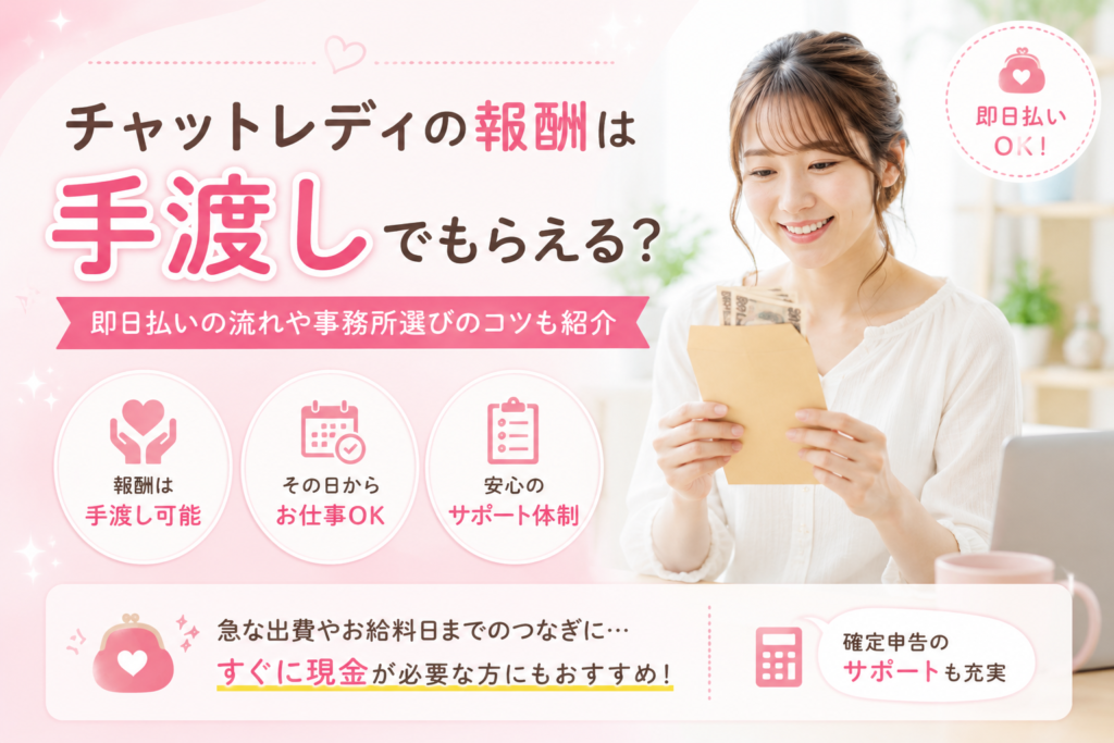 チャットレディの報酬は手渡しでもらえる？
