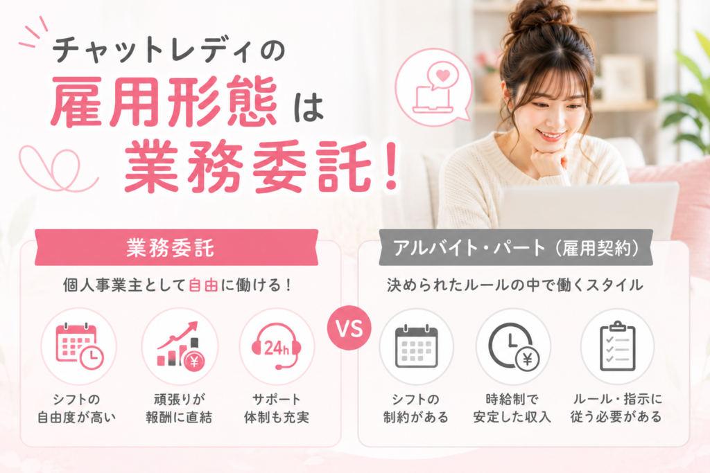 チャットレディの雇用形態は業務委託
