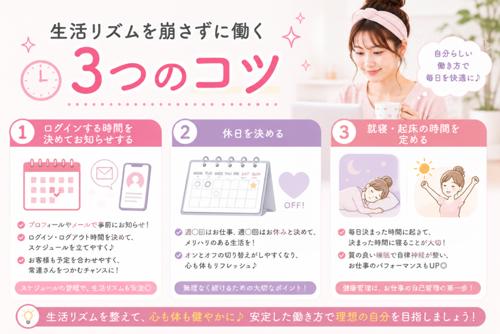 生活リズムを崩さずに働く3つのコツ