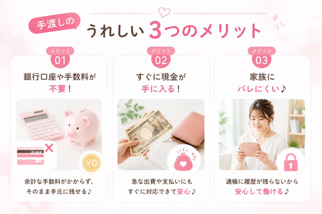 手渡しのうれしい3つのメリット