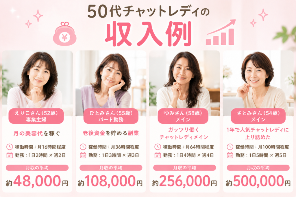 50代チャットレディの収入例
