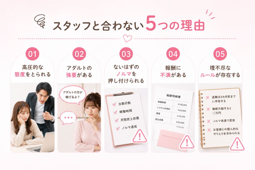 スタッフと合わない理由