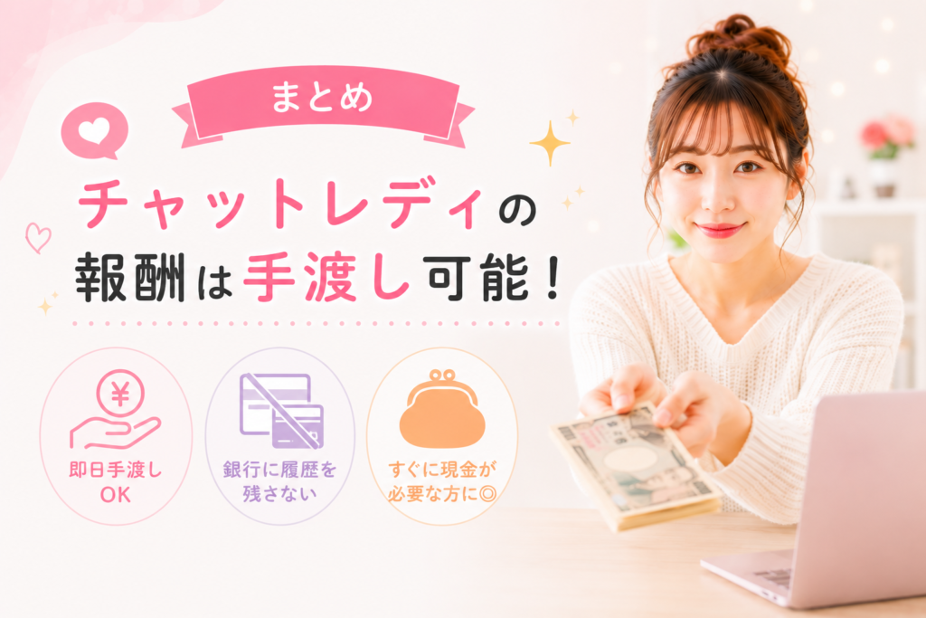 チャットレディの報酬は手渡し可能