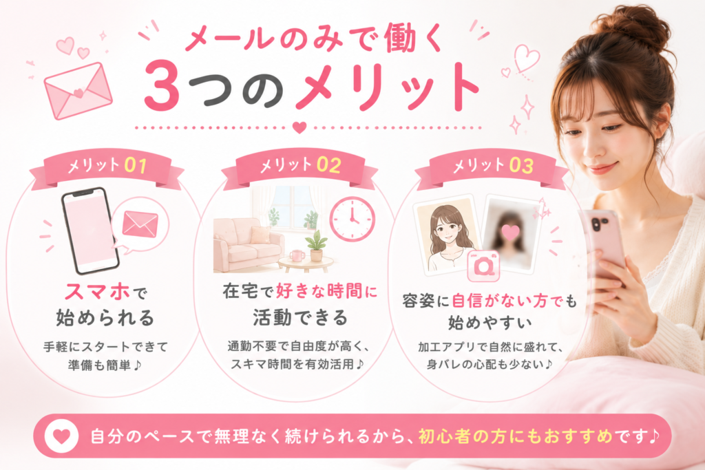 メールのみで働くメリット
