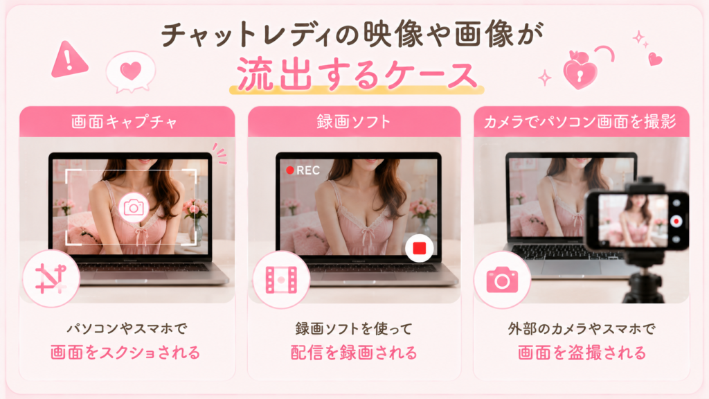 チャットレディの映像や画像が流出するケース