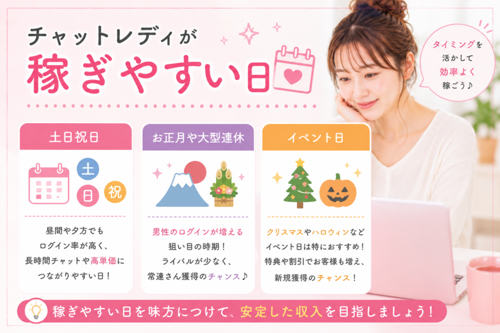 
チャットレディが稼ぎやすい日