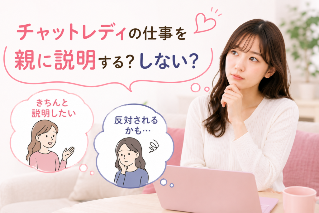 チャットレディの仕事を親に説明する?しない?