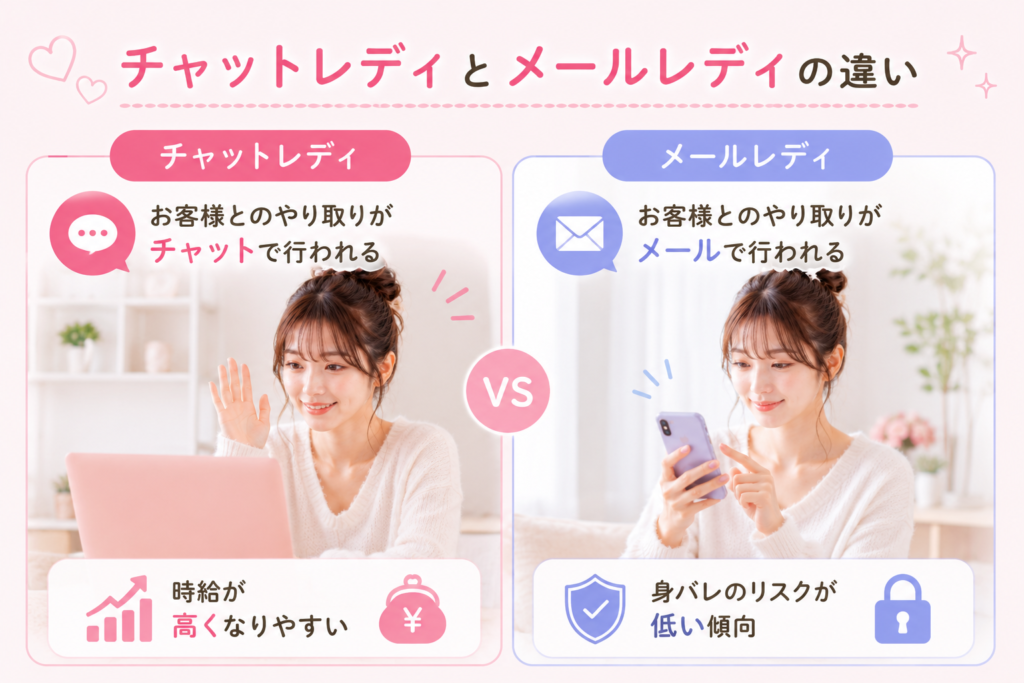 
チャットレディとメールレディの違い