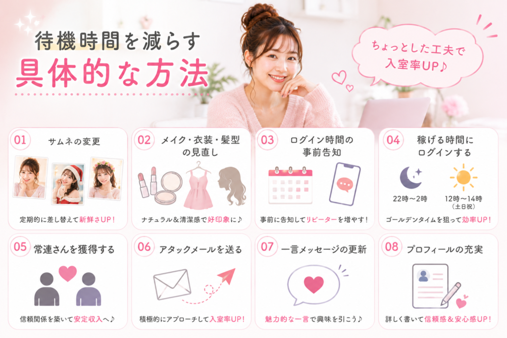 
待機時間を減らす具体的な方法