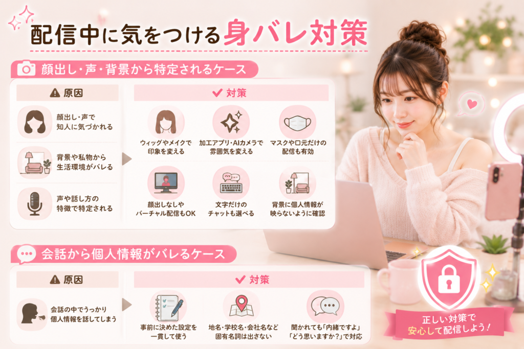 配信中に気をつける身バレ対策