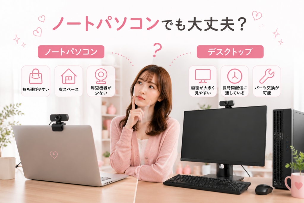 チャットレディはノートパソコンでも可能?