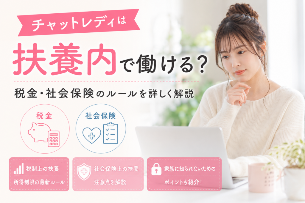チャットレディは扶養内で働ける？税金・社会保険のルール