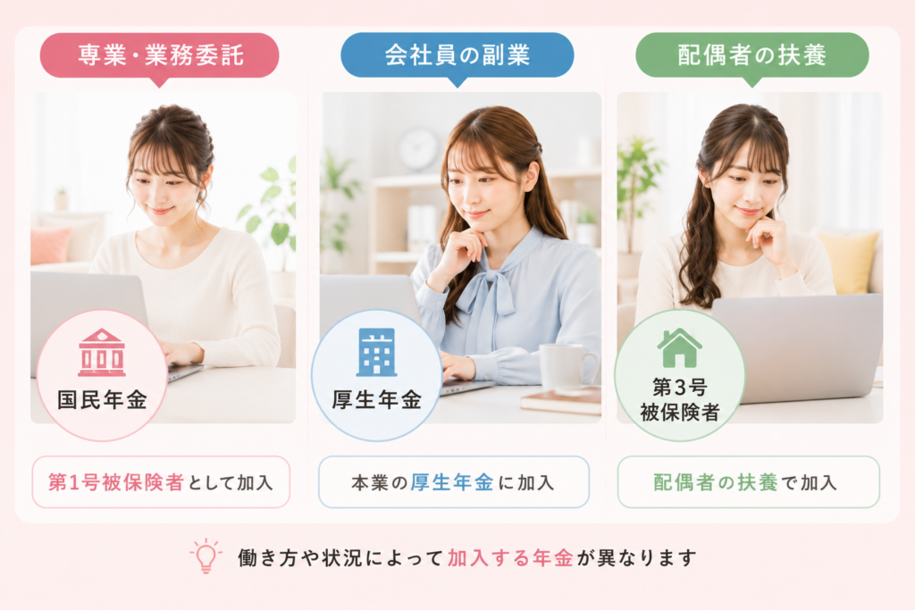 チャットレディが加入する年金の種類