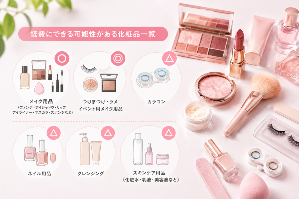 チャットレディが経費にできる可能性がある化粧品一覧