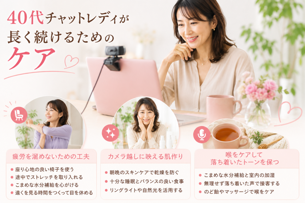 40代チャットレディが長く続けるためのケア