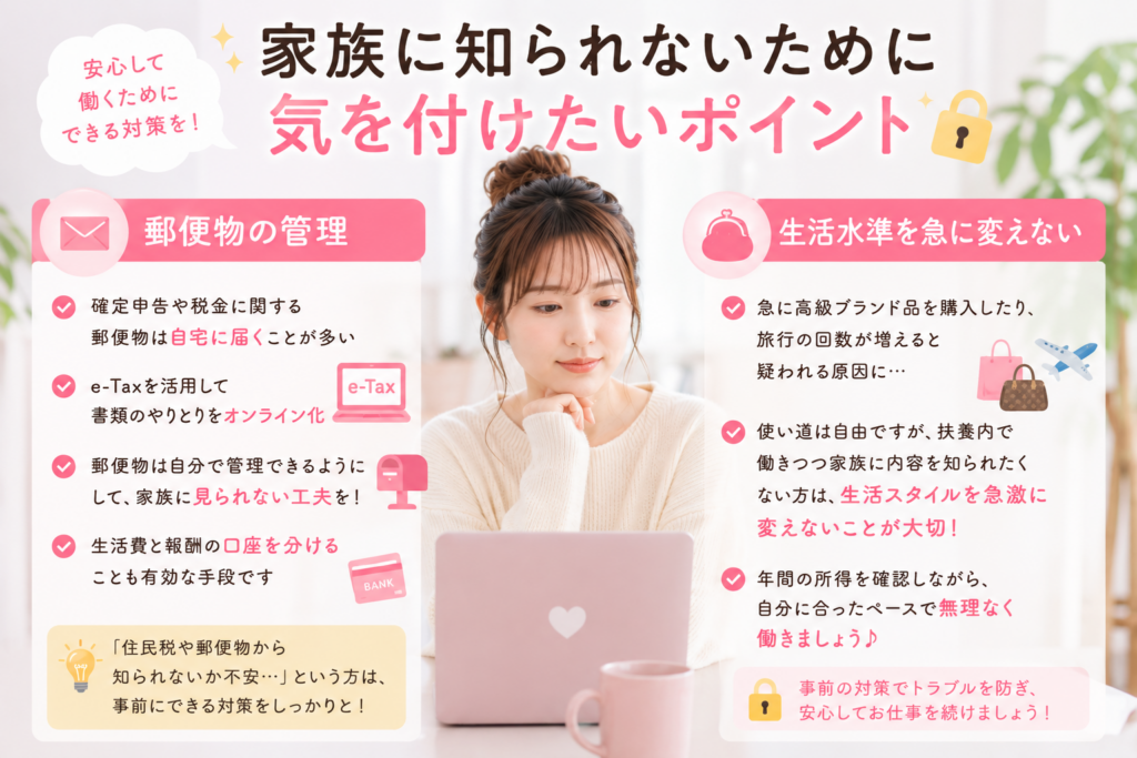 家族に知られないために気を付けたいポイント