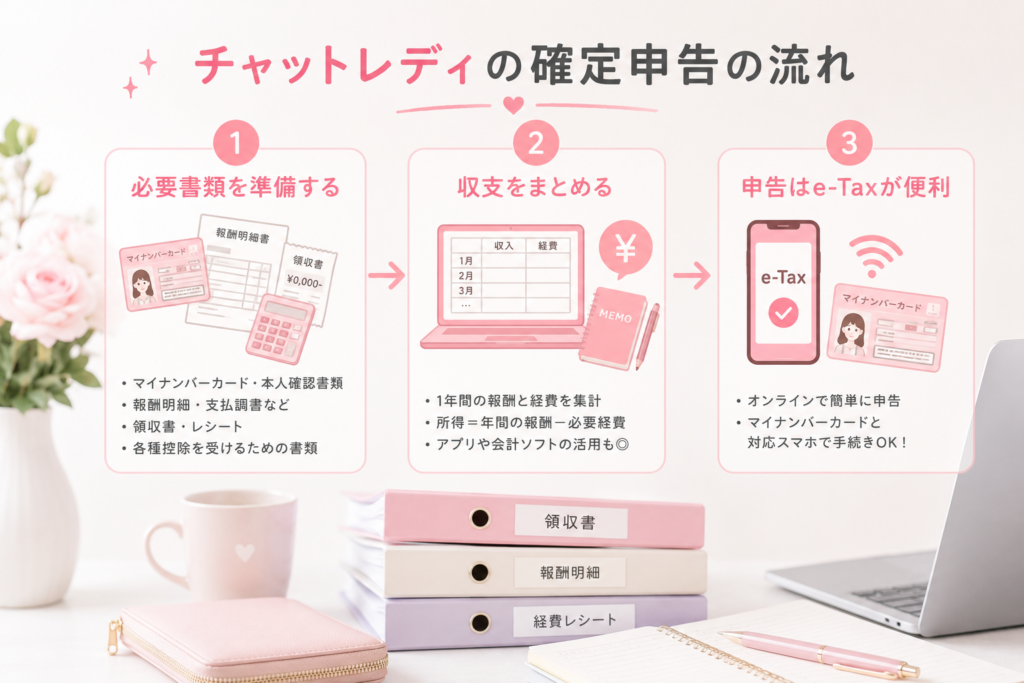 チャットレディの確定申告の流れ