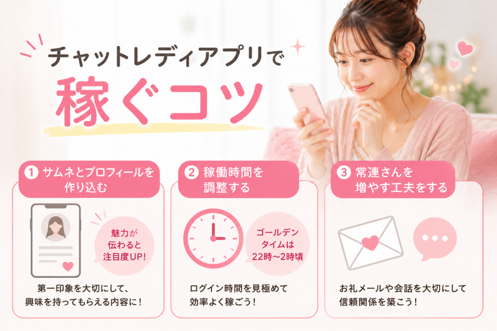 チャットレディアプリで稼ぐコツ