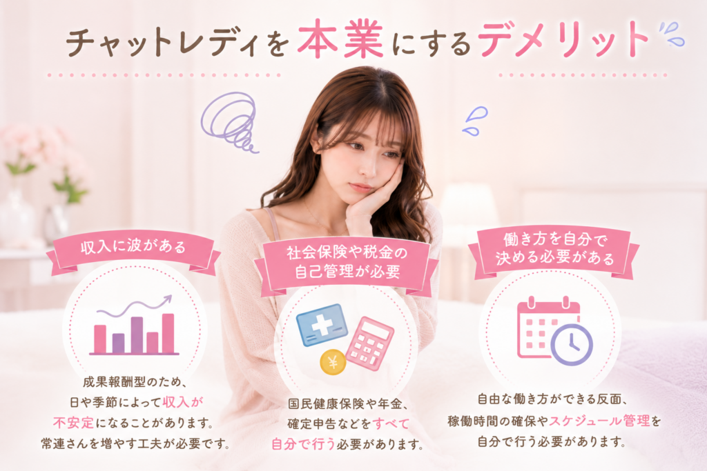 チャットレディを本業にするデメリット
