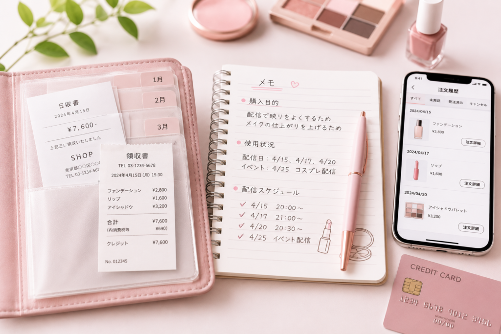 化粧品代を経費にするときに残しておきたい記録