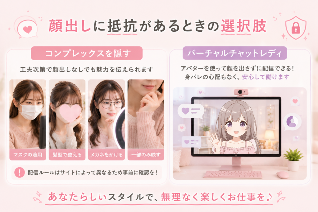顔出しに抵抗があるときの選択肢