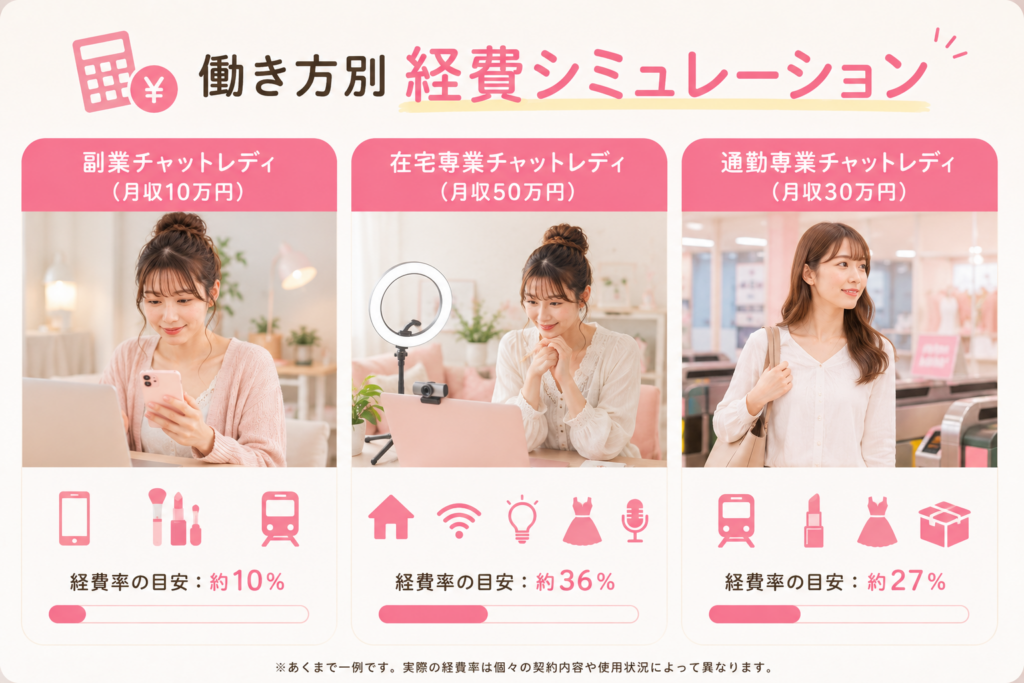 働き方別経費シミュレーション
