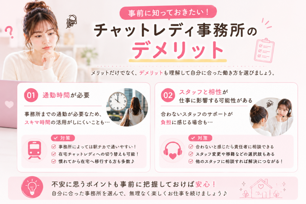 チャットレディ事務所のデメリット