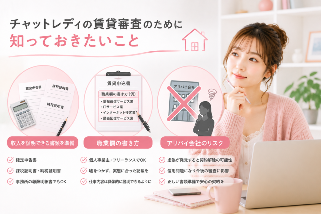 チャットレディが賃貸審査のために知っておきたいこと