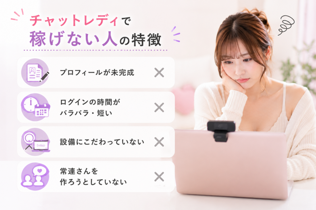 チャットレディで稼げない人の特徴
