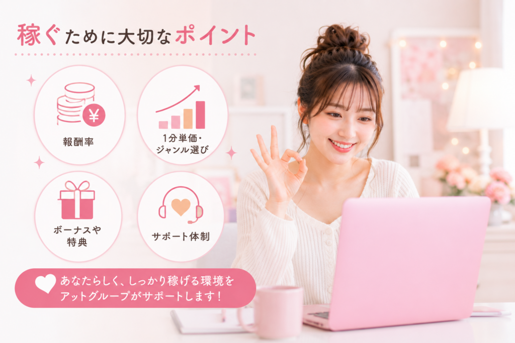 チャットレディは報酬率とサポート内容が重要
