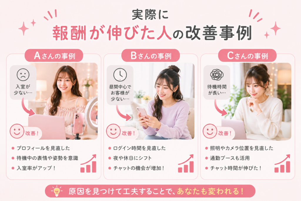 実際に報酬が伸びた人の改善事例