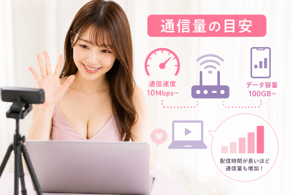 チャットレディが使用する通信量の目安