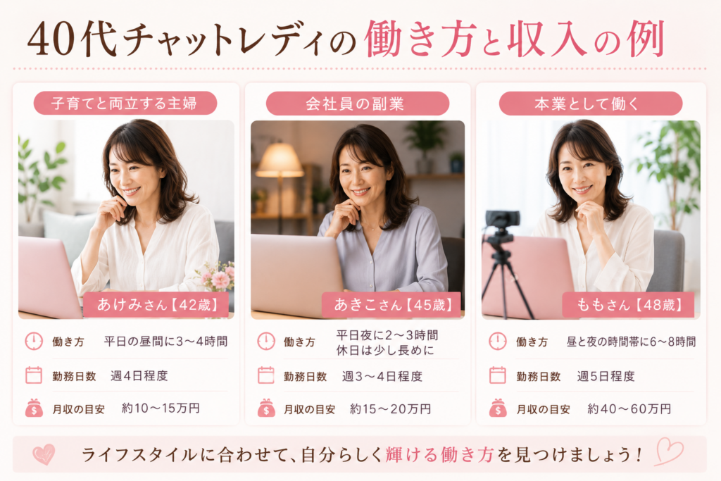 40代チャットレディの働き方と収入の例