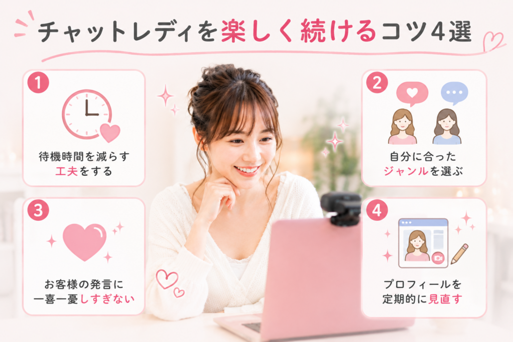 チャットレディを楽しく続けるコツ4選