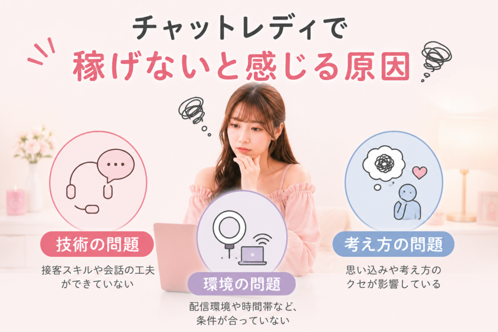 チャットレディで稼げないと感じる原因