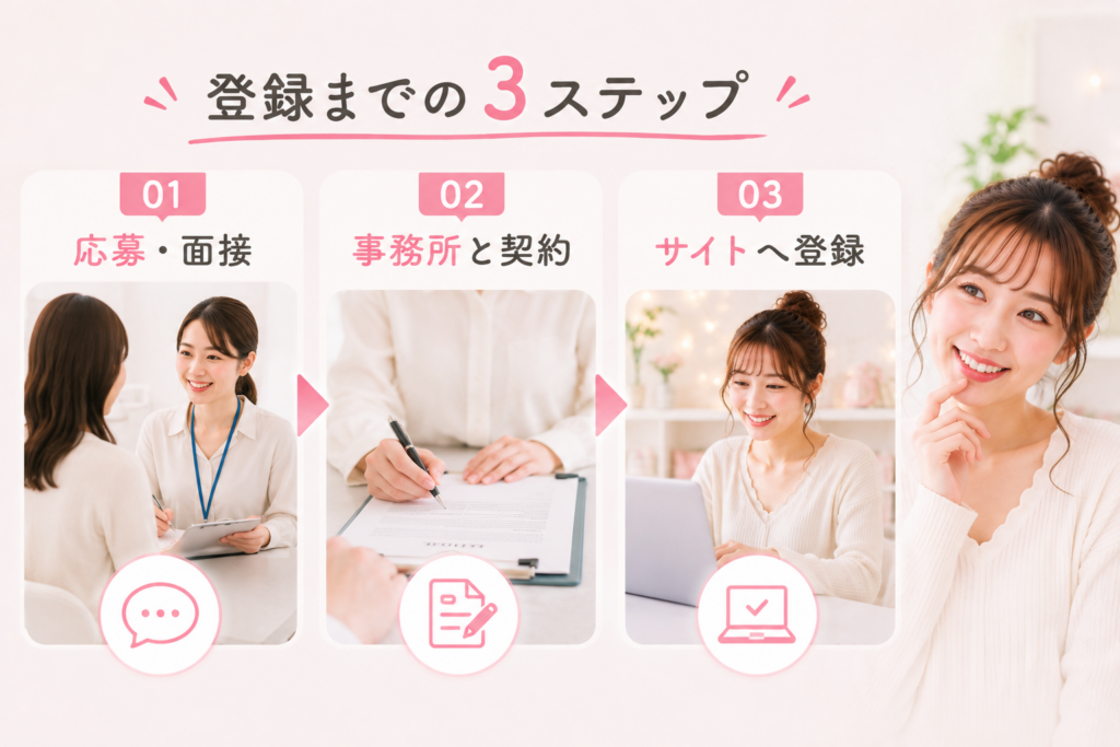 登録までの3ステップ