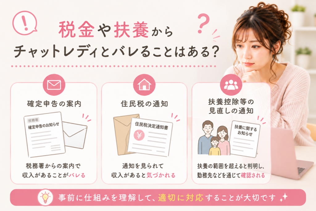 税金や扶養からチャットレディとバレることはある？
