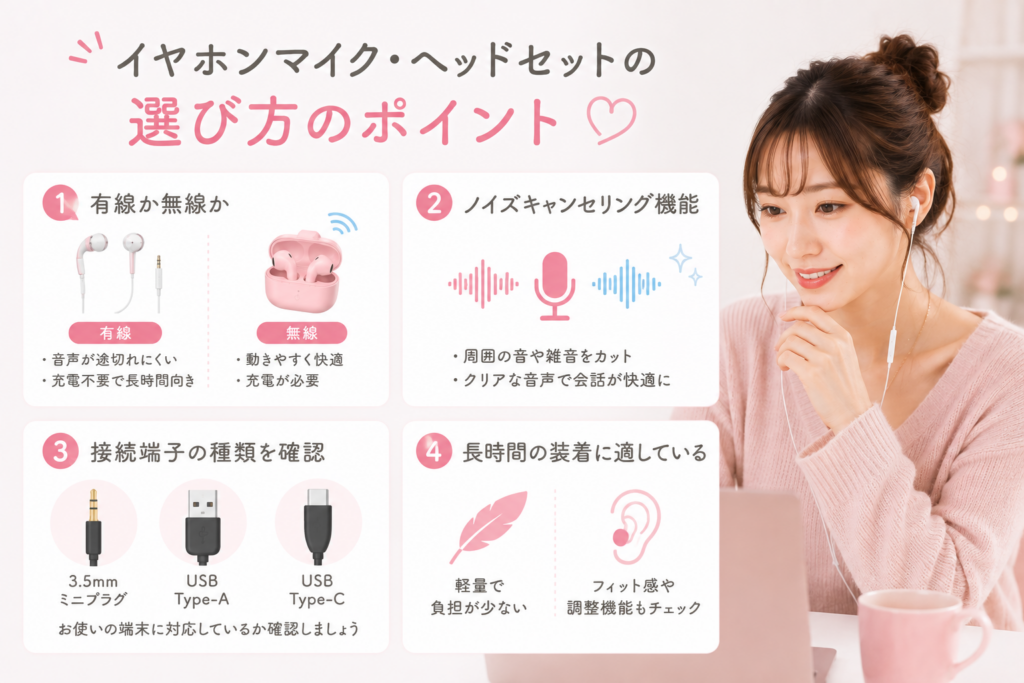 イヤホンマイク・ヘッドセットの選び方