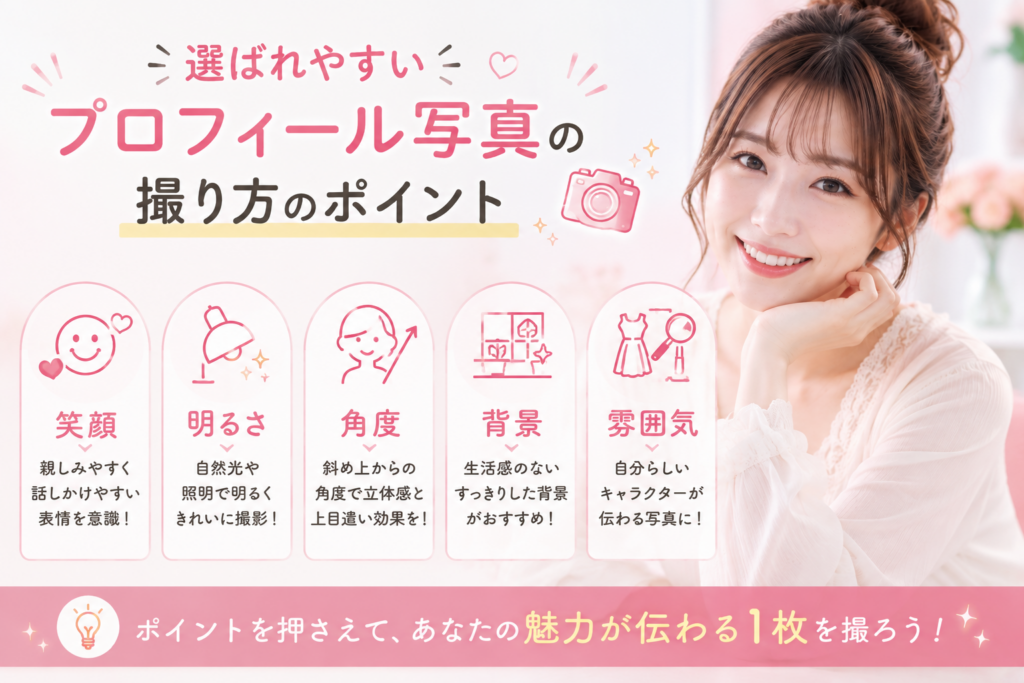選ばれやすいプロフィール写真の撮り方のポイント
