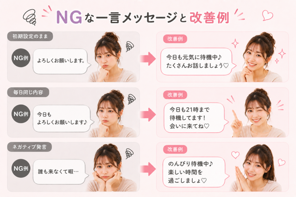 NGな一言メッセージと改善例