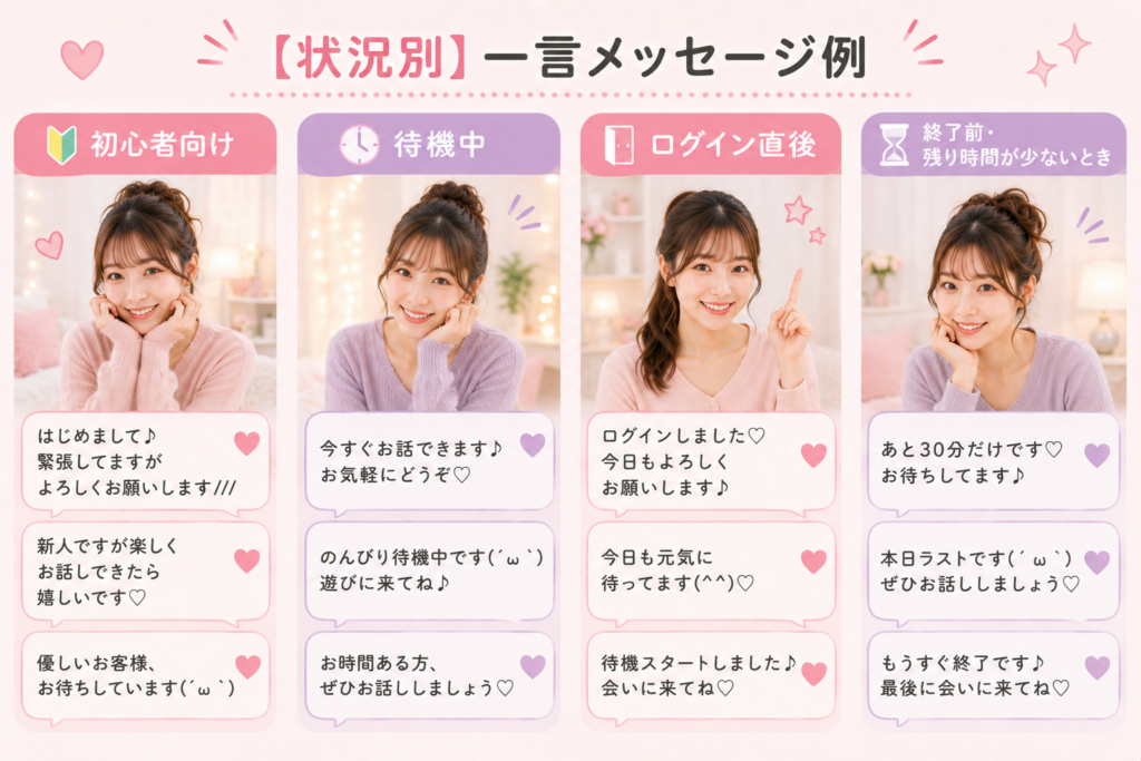 【状況別】チャットレディの一言メッセージ例文集