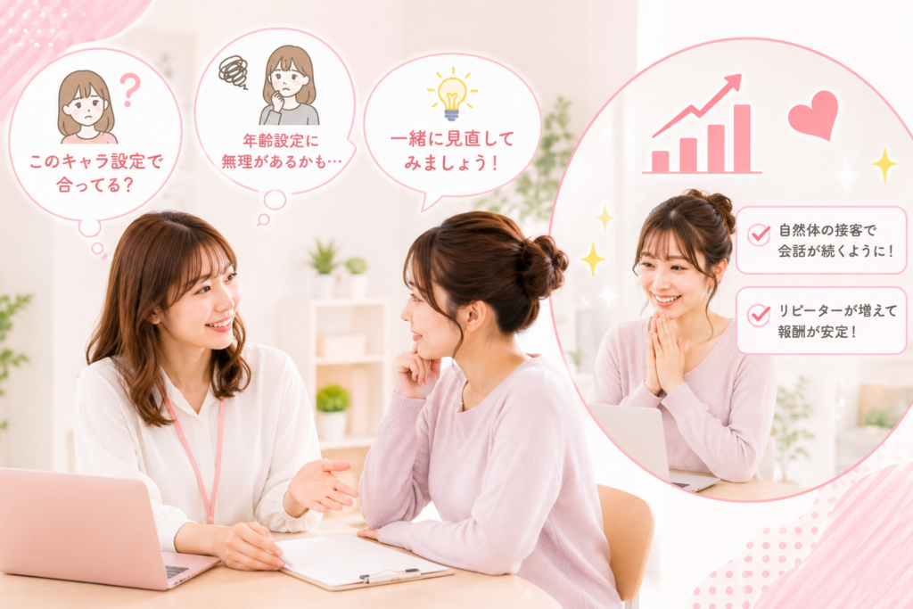 キャラ設定に悩んだら事務所へ相談