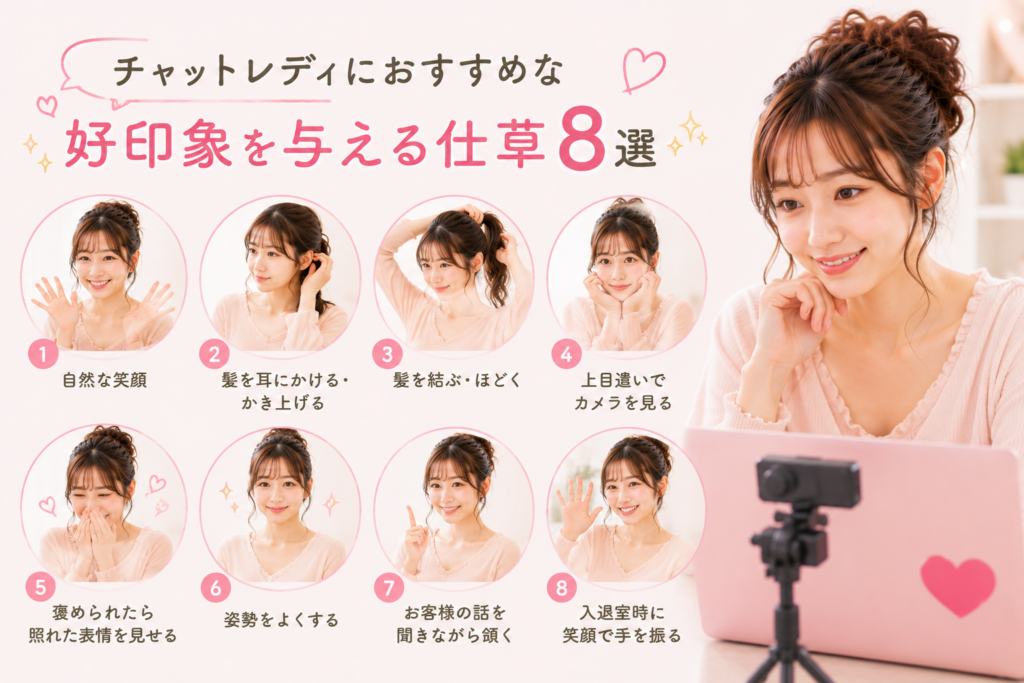 チャットレディにおすすめな男性に好印象を与える仕草8選